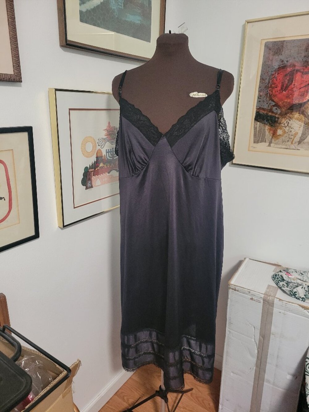 Vintage Black Slip Size 44 by Adonna